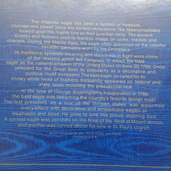 Avon 1976 Bicentennial USA Eagle Platter - George & Martha Washington Soap - Picture 11 of 13